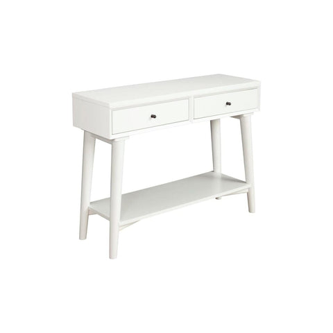 Alpine Furniture Flynn Mahogany and Okoume Veneer Console Table, White
