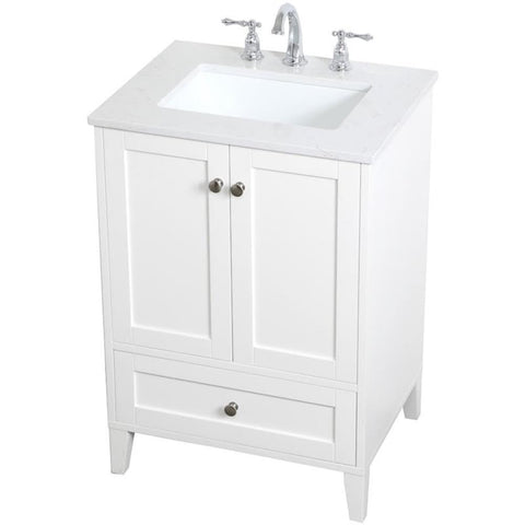 24 Inch Single Bathroom Vanity in White, 714621