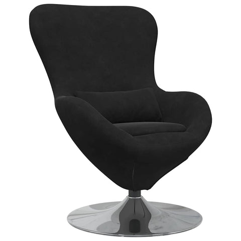 vidaXL Egg Chair Black 24,80 x 28,74 x 35,43 in Velvet, Modern Lounge Chair, Stylish Seating, Velvet, Comfortable Egg, Swivel for Relaxing Home