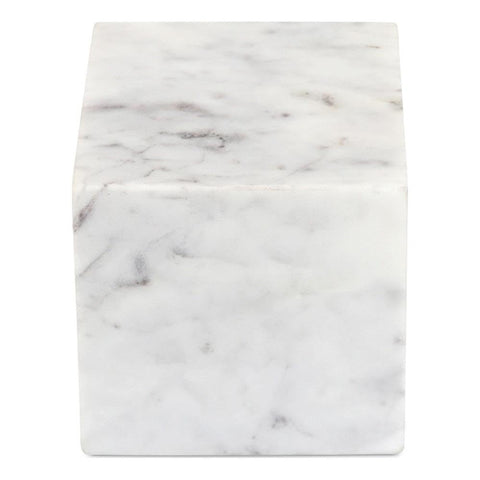 Cora Cube Tabletop Accent Banswara Purple White Marble White