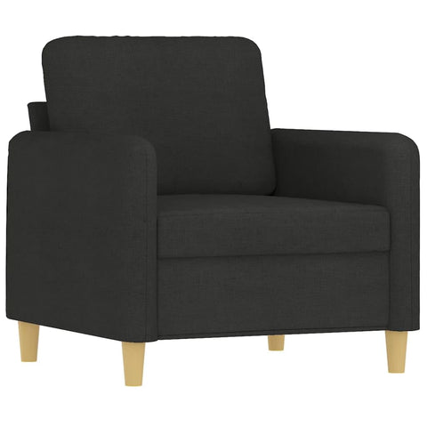 vidaXL Modern Sofa Chair in Black - Fabric Lounge Armchair with Thickly Padded Seat and Backrest, Sturdy Metal Frame