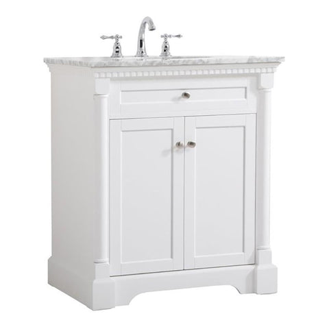 Elegant Decor Indoor Modern Under Sink Bathroom Fixtures Storage Organizer Cabinet 36 inch Single Bathroom Vanity - Walnut