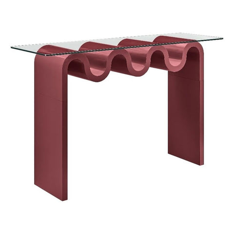 Modway Ondine Glass Console Table in Spiced Apple