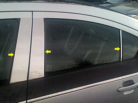 QAA is Compatible with 2011-2015 Chevrolet Volt 6 Piece Stainless Pillar Post Trim PP53131
