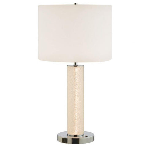 Lite Source Quilla 26" Diamond Glass LED Table Lamp with USB Ports