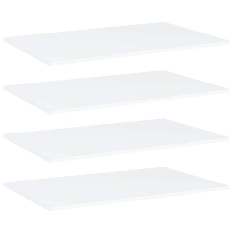 vidaXL Modern Bookshelf Boards - Set of 4, White, 31.5"x19.7"x0.6", Engineered Wood - Perfect for Additional Storage or Replacement