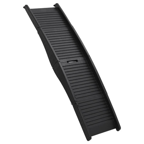 vidaXL Folding Dog Ramp - Non-Slip, Safe for Aging Pets, Easy Storage, Versatile Use, Durable Plastic, Black