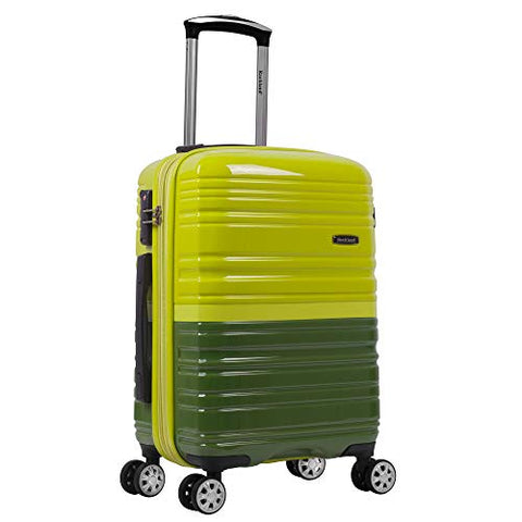 Rockland Melbourne Hardside Expandable Spinner Wheel Luggage, Two Tone White, Carry-On 20-Inch
