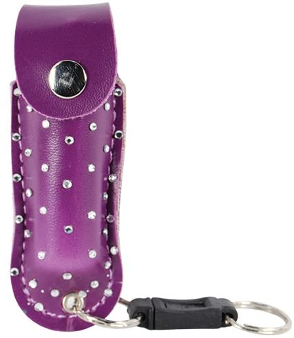 Wildfire 1.4% MC 1/2 oz with rhinestone leatherette holster purple and quick release keychain