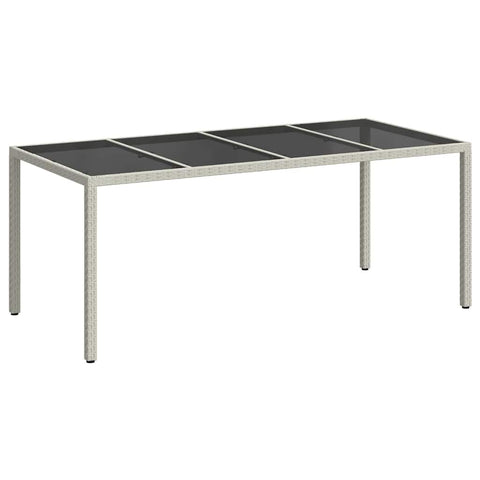 vidaXL Garden Table White 74.80 x 35.43 x 29.53 in Poly Rattan, Garden and Terrace, Modern Dining Table, Durable Outdoor Furniture, Weather-Resistant, Elegant