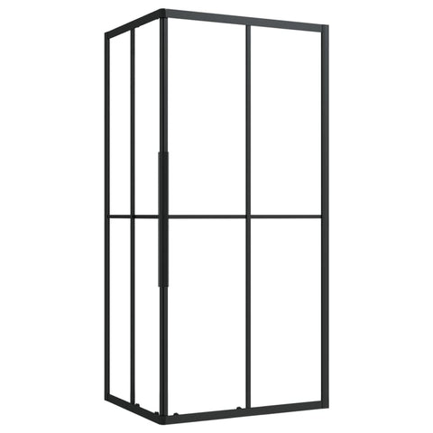 vidaXL Transparent/Black Shower Cabin â€“ 35.4"x27.6"x70.9" ESG Safety Glass and Aluminum Bathroom Fixture for Modern Decor
