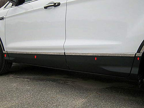 QAA is Compatible with 2013-2020 Ford Fusion 8 Piece Stainless Rocker Panel Trim, Lower Kit, 2.306" - 3.644" Tapered Width TH53390
