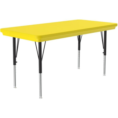 Correll AR2448-REC-28 Blow-Molded Plastic Top Activity Table, 24" x 48", Yellow