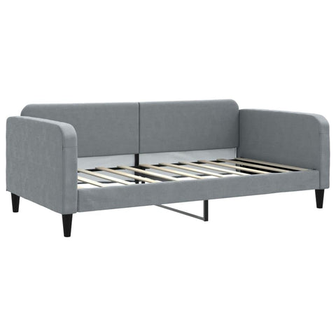 vidaXL Light Grey Day Bed Frame Without Mattress Twin Size Foldable Design Suitable for Living Room and Bedroom Space Saving Sofa Furniture Beds Sleeper Modern Daybed Fabric Comfortable Guest