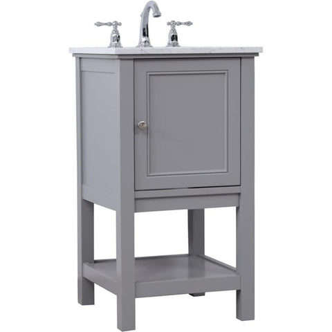Elegant Decor Metropolis 19" Single Marble Top Bathroom Vanity in Gray