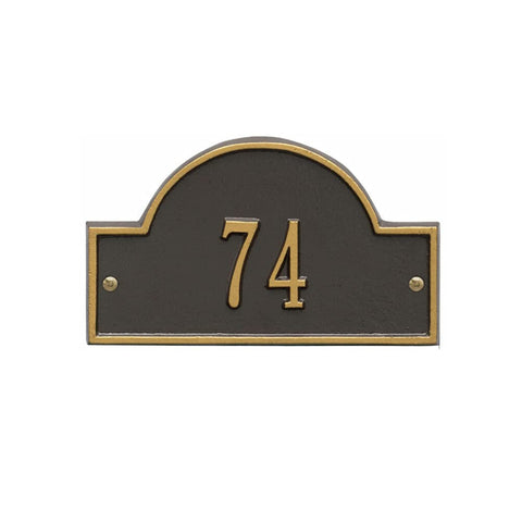 Arch Marker Petite Wall Address Plaque Color: Green/Gold Letters