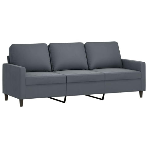 vidaXL 3-Seater Sofa in Luxurious Dark Gray Velvet - Comfortable, Stylish and Durable - Ideal for Living Room, Lounge, Office Setting