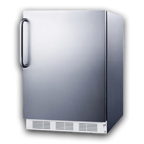 Summit 24" Refrigerator-Freezer, Peak24 Undercounter Fridge, ADA Compliant, 5.1 cu.ft. Capacity, Stainless Steel - CT661WCSSADA