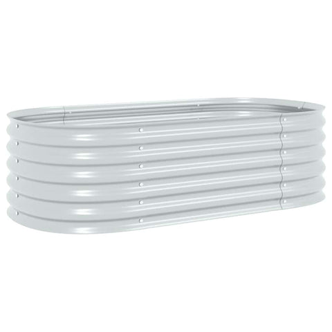 vidaXL Silver Galvanized Steel Garden Raised Bed - Large Size (63"x31.5"x17.3") - Weather-Resistant Planter for Outdoor Use