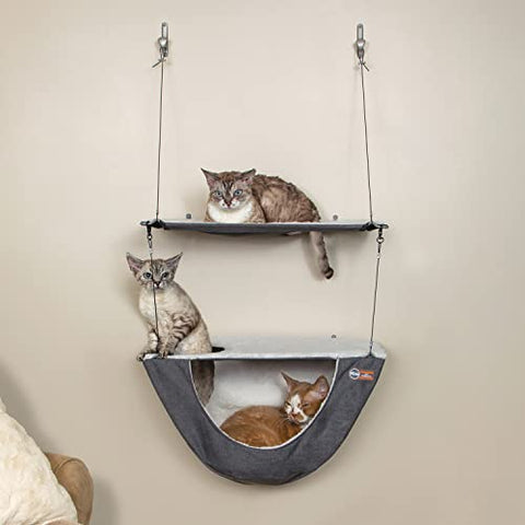 K&H Pet Products Coolin' Pet Cot Elevated Pet Bed Large Gray/Blue 30" x 42" x 7"