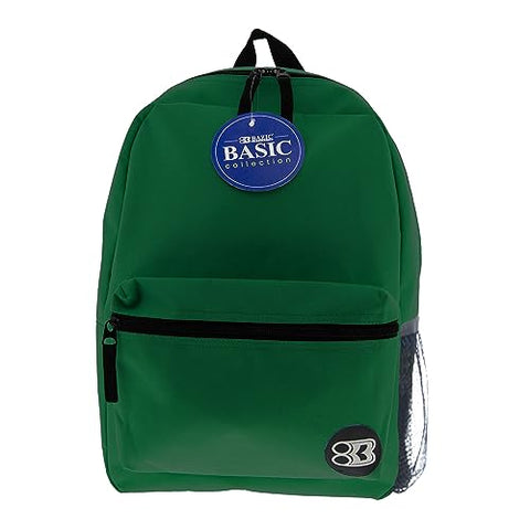 BAZIC Products 1033 Basic Backpack, Green, 16"