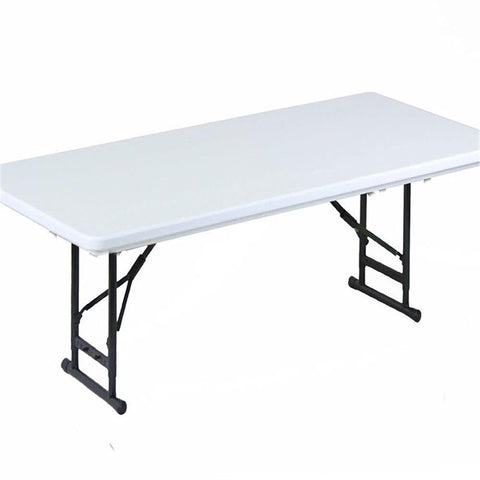 Correll 30"x60" Short Adjustable Height Heavy Duty Commercial, Light Blow Molded Plastic Folding Table, Gray Granite Top, USA Made (RA3060S-23)