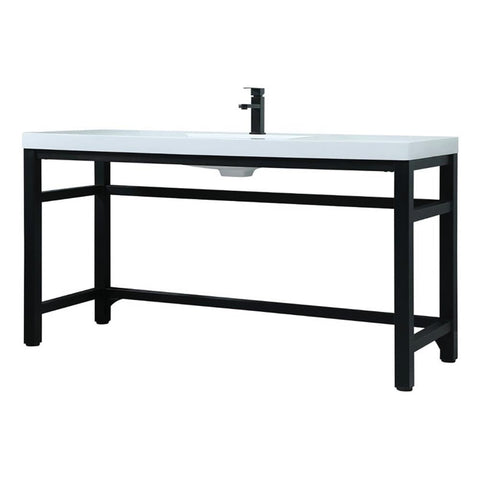 Elegant Kitchen and Bath Raya 60" Metal & Resin Single Bathroom Vanity in Black