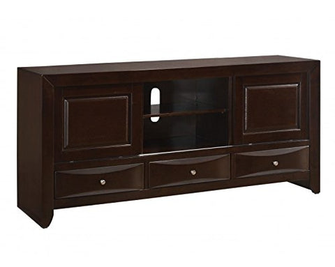 Emily Dark Cherry Wood TV Stand by Crown Mark