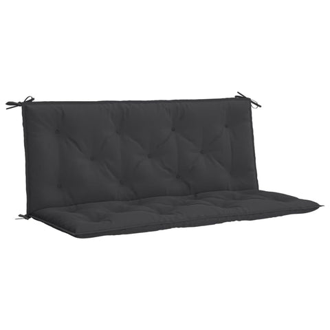 vidaXL Outdoor Black Garden Bench Cushions - 47.2"x19.7"x2.8" - Oxford Fabric - Ideal for Patio Furniture - Non-Slip Design - Hollow Fiber Filling for Comfort - Easy Attachment Ropes