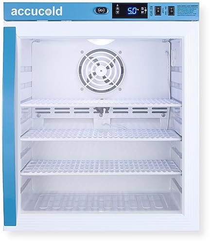 Accucold ARG1PV456 Compact Vaccine Refrigerator; Designed for Pharmacy, Medication, and Vaccine Applications; 1 cu.ft Capacity; Automatic Defrost; Certificate of Calibration Included; Interior Light