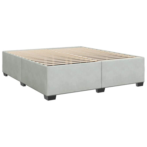 vidaXL Light Grey King Velvet Bed Frame | Elegant Upholstered Design, Sturdy Wood, Supports 1102 lbs, Easy Assembly Included, Modern Double Bedroom Furniture
