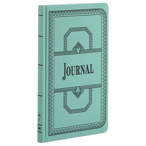 Boorum & Pease® Canvas Account Book, Journal, 16 Lb., 12 1/8" x 7 5/8", 300 Pages, Blue