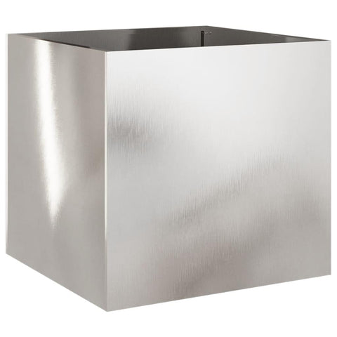 vidaXL Stainless Steel Planter - Silver Rectangular Garden Container 19.3"x18.5"x18.1" for Outdoor/Indoor, Balcony, and Patio Decor