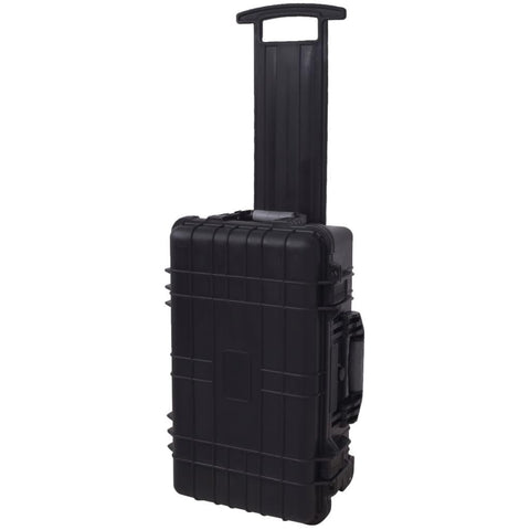 vidaXL Wheel-Equipped Tool with Pick & Pluck Equipment Case Storage Cabinet Storage Boxes Travel Boxes Tool Case Watertight Durable Black