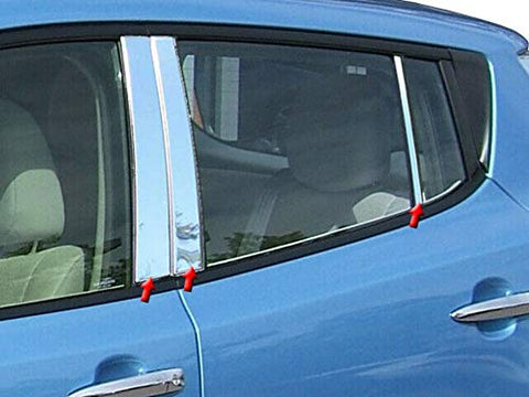 QAA is Compatible with 2011-2017 Nissan Leaf 6 Piece Stainless Pillar Post Trim PP11581