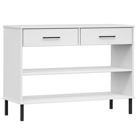 vidaXL Console Cabinet White Solid Pine Wood Medium Console Cabinet