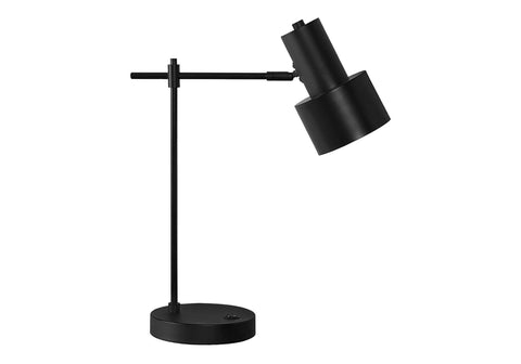 Monarch Specialties I 9647 LightingTable Lamp, USB Port Included, Black Metal, Black Shade, Modern