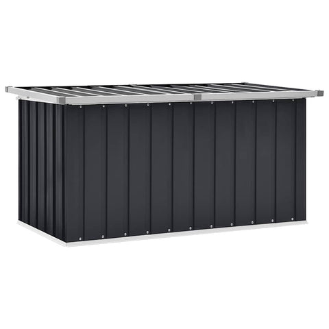 vidaXL Stylish Patio Storage Box in Anthracite - Galvanized Steel Outdoor Garden Box for Cushions, Pillows, Blankets and more - 50.8"x26.4"x25.6"