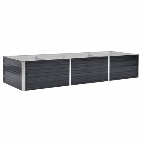 vidaXL Garden Raised Bed Galvanised Steel, Rectangular Garden Planter for Flowers and Planters, Bottomless Raised Flower Bed, Weather-Resistant, Anthracite, 94.5"x31.5"x17.7"