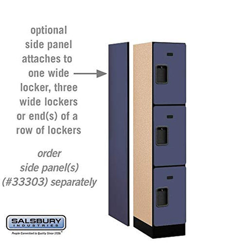 Salsbury Industries Triple Tier Designer Wood Locker, Blue, 5' 1" x 18"