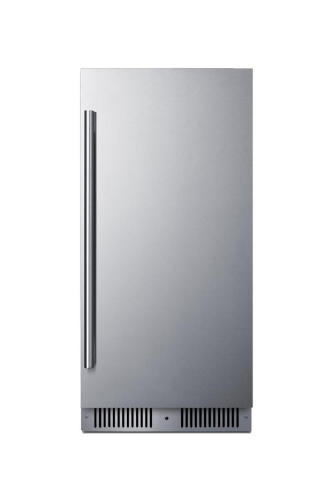 Summit 15” Refrigerator, 1.8 cu.ft. Capacity, Built-in Refrigerator Undercounter, Shallow 18” Depth, Stainless Steel- SDHR1534