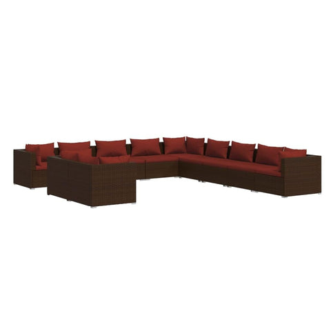 vidaXL Garden Lounge Set Brown,Cinnamon red