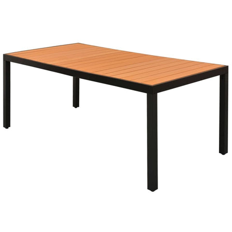 vidaXL Outdoor Table - Weather- Patio Furniture with WPC Top and Aluminum Frame | Ideal for Garden, Terrace, and Patio | Sturdy and Durable | Brown