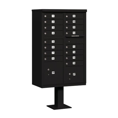 Salsbury Industries 3316BLK-U 16 A Size Doors, Type III Cluster Box Unit, Black, for use with The USPS Lock