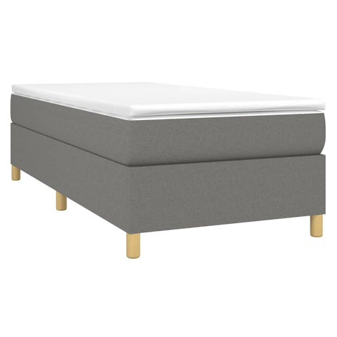 vidaXL Bed Frame, Box Spring Bed Single Platform Bed, Mattress Foundation with Plywood Slats Support, Dark Gray 39.4"x79.9" Twin XL Fabric