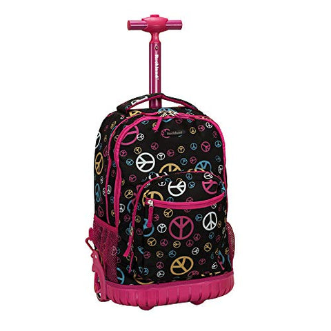 Rockland Single Handle Rolling Backpack, Peace, 19-Inch (R02-PEACE)