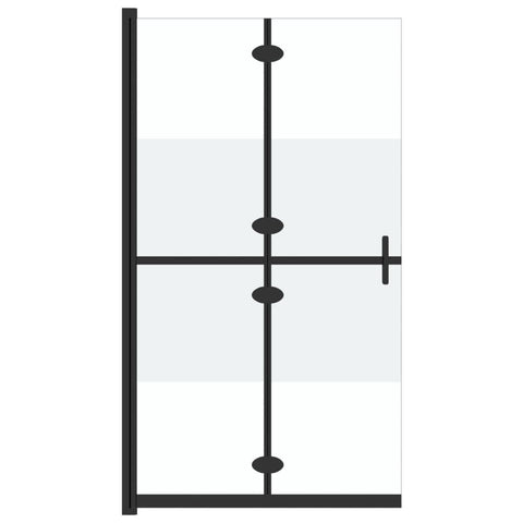 "VidaXL Walk-In Shower Wall Partition - Half Frosted ESG Glass - Foldable Design, Aluminum Frame Support and Easy Maintenance for Bathroom"