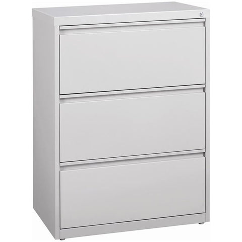 Hirsh 30" W HL10000 Series Metal 3 Drawer Lateral File Cabinet in Light Gray