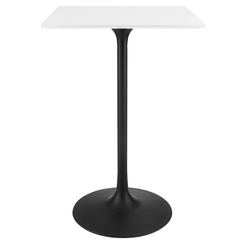 Lippa 28 Square Wood Top Bar Table Black White