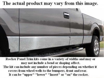 QAA is Compatible with 2001-2006 GMC Sierra 12 Piece Stainless Rocker Panel Trim, Upper Kit, 5.5" Width TH41283
